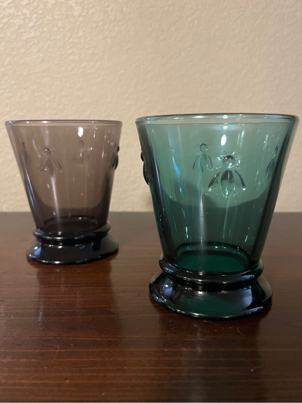 Vintage Iconic La Rochère "Bee" (Abeille) French Glass Tumbler - 2 piece set